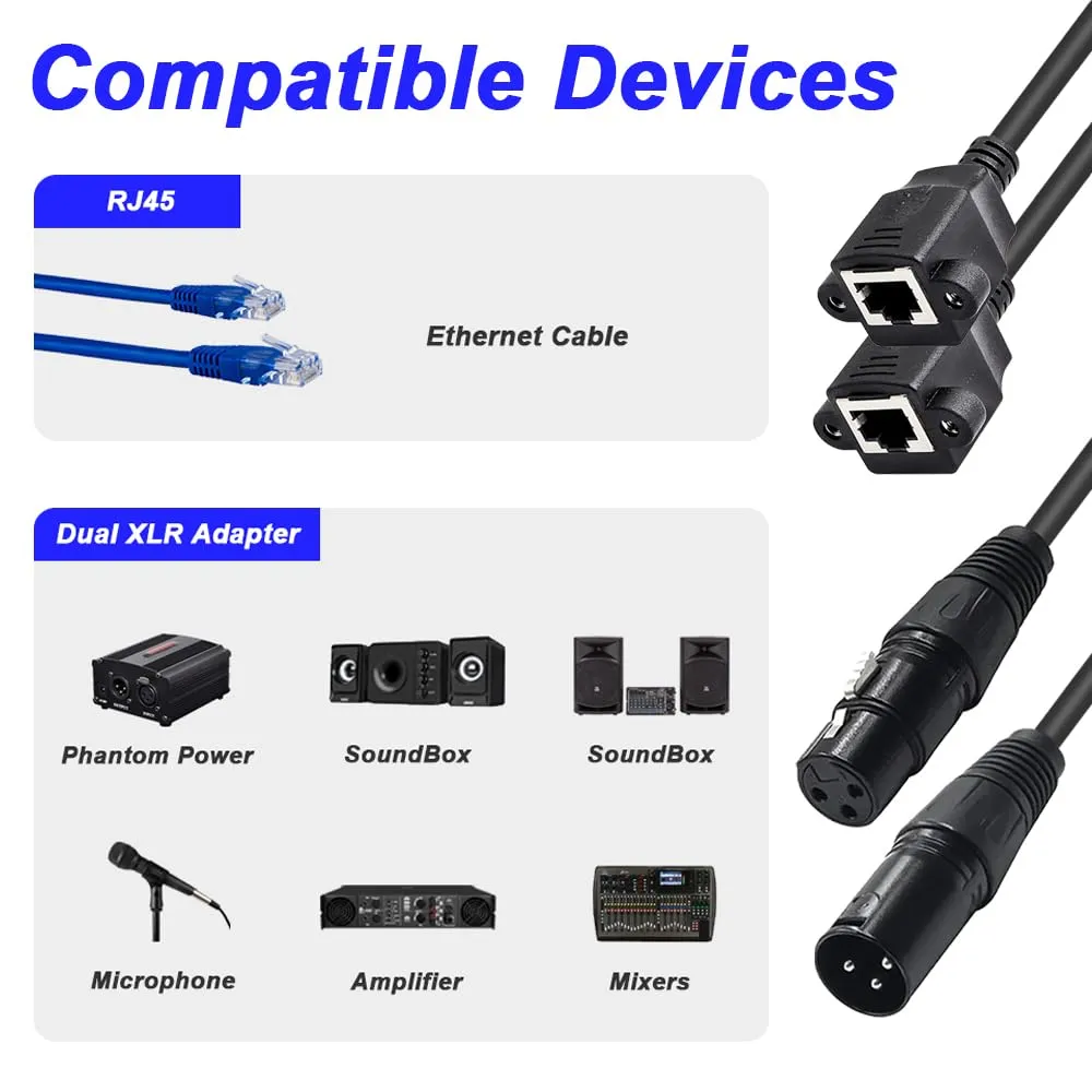 0.3M Xlr 3 Pin Male To Rj45 Cable Adapter Se-L18
