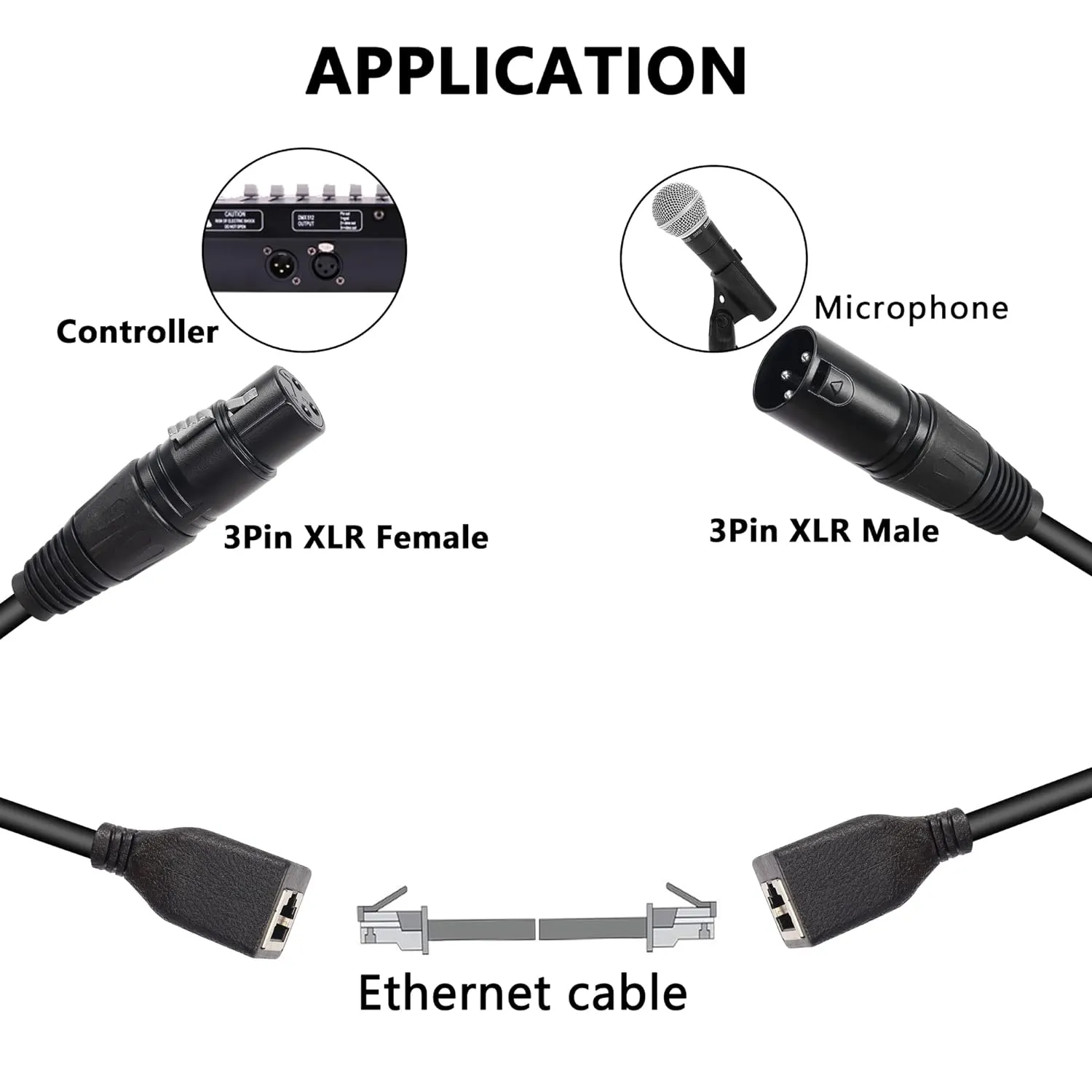 0.3M Xlr 3 Pin Male To Rj45 Cable Adapter Se-L18