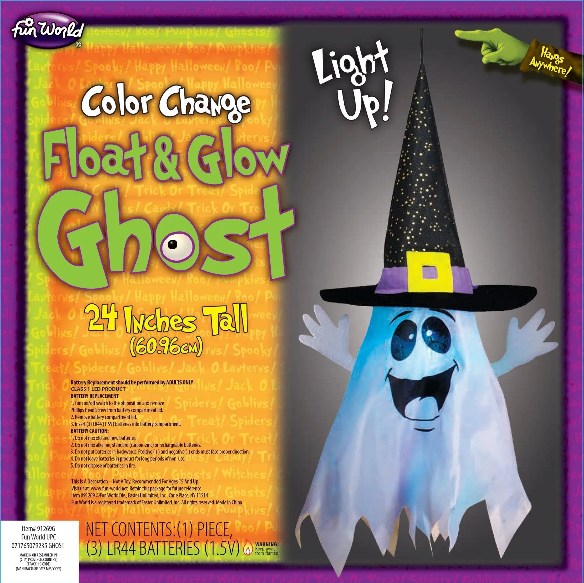 24" Float & Glow Hanging Halloween Decoration