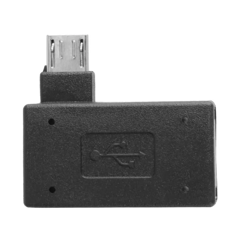 2Pcs 90 Degree Angled Micro USB to USB OTG Adapter Female to Male Converter with Power Supply for PC U Disk Mouse High Quality