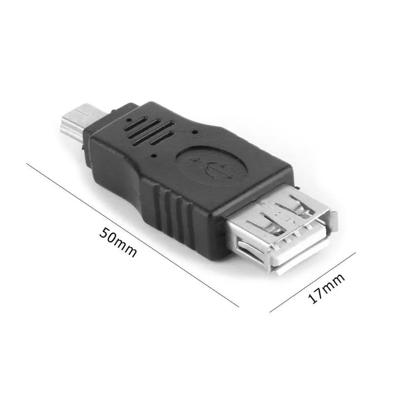 2Pcs Mini USB 5P Male to USB Female Transfer Data Sync OTG Adapter Converter Connector for Phone Tablet PC High Quality Adapter
