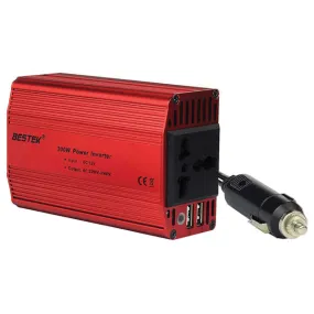 300-Watt 12-Volt DC Plug-in Cigarette Lighter Power Inverter with 2 AC Outlets and 2 USB Ports with 4.2 Amps Shared