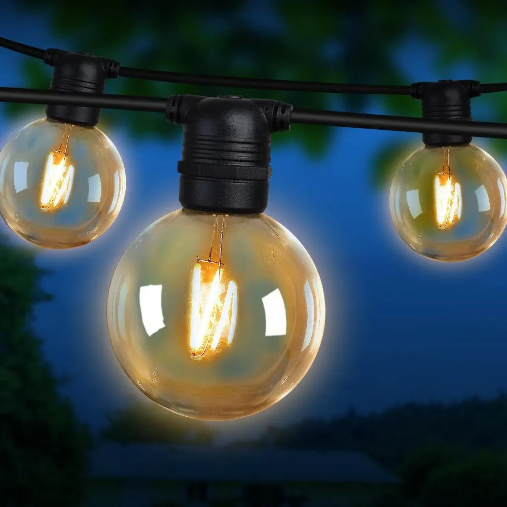 50m LED Festoon String Lights 50 Bulbs Kits Wedding Party Christmas G80