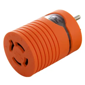 AC WORKS® [AD515L1420] 15A Household Plug NEMA 5-15P to Generator 4-Prong 20A L14-20R (2 Hots Bridged)