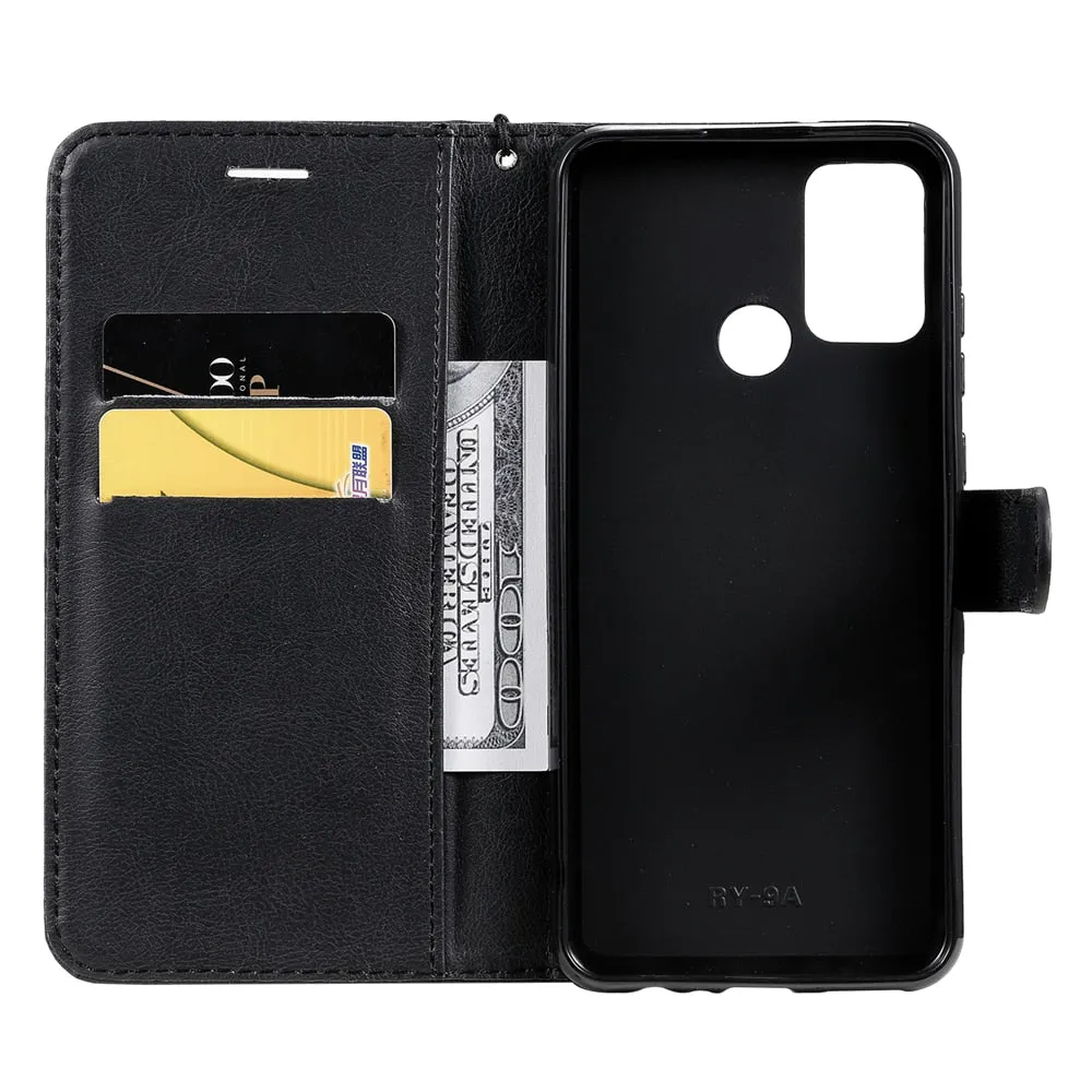 Anymob Pink Leather Case Magnetic Flip Cover Wallet Phone Protection for Huawei P Smart 2020