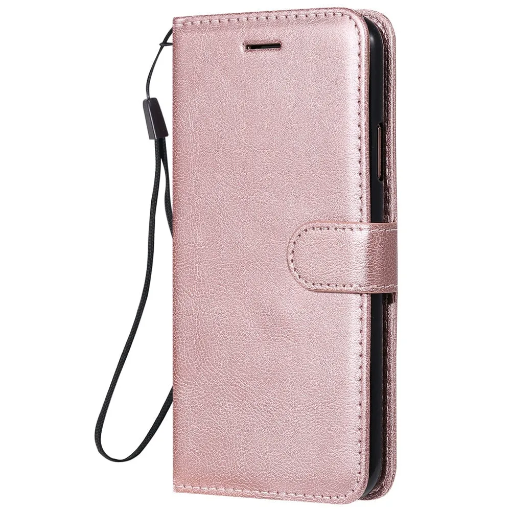 Anymob Pink Leather Case Magnetic Flip Cover Wallet Phone Protection for Huawei P Smart 2020