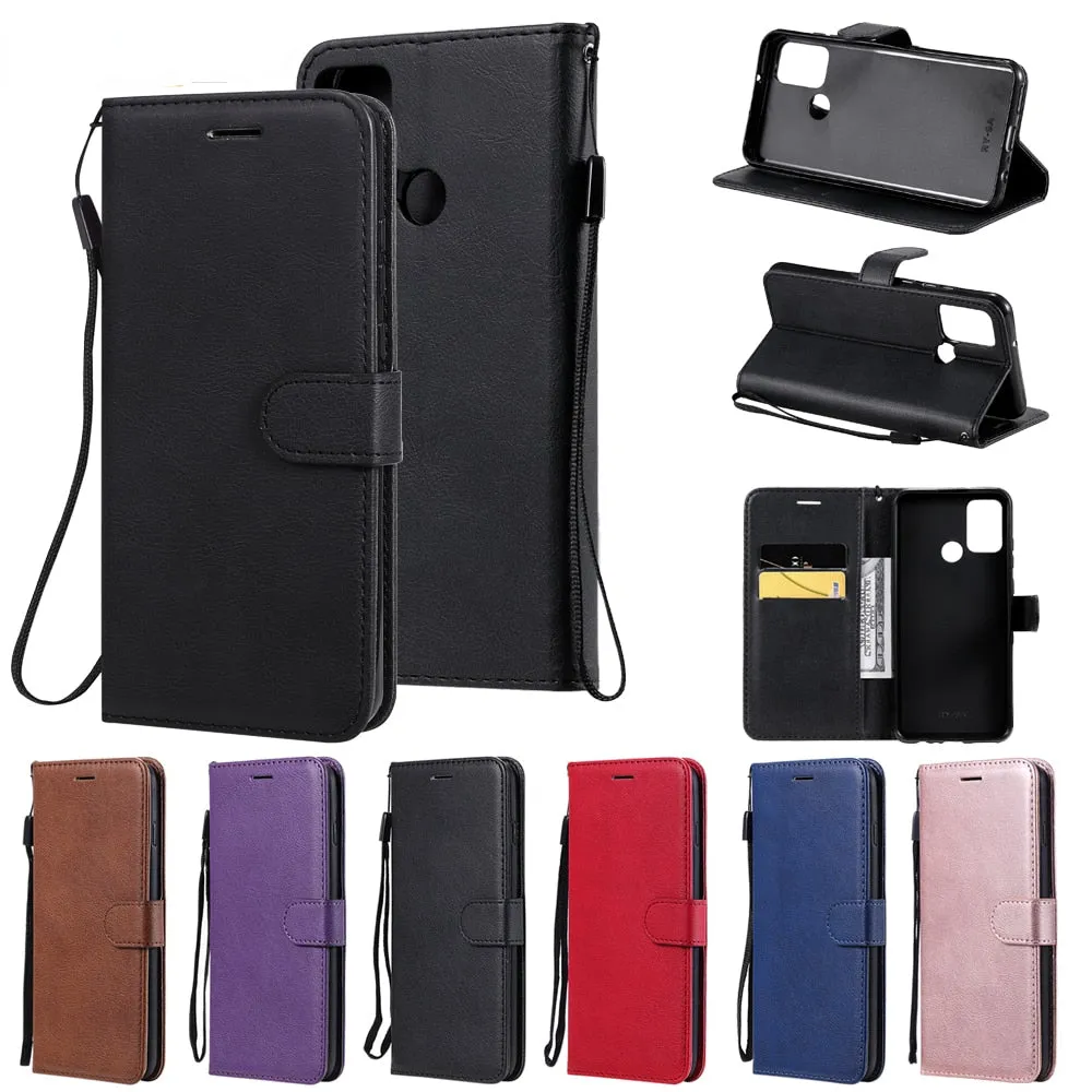 Anymob Pink Leather Case Magnetic Flip Cover Wallet Phone Protection for Huawei P Smart 2020