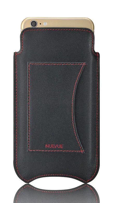 Apple iPhone 15 Pro Max Wallet Case in Black Leather | Screen Polishing Sanitizing Lining.