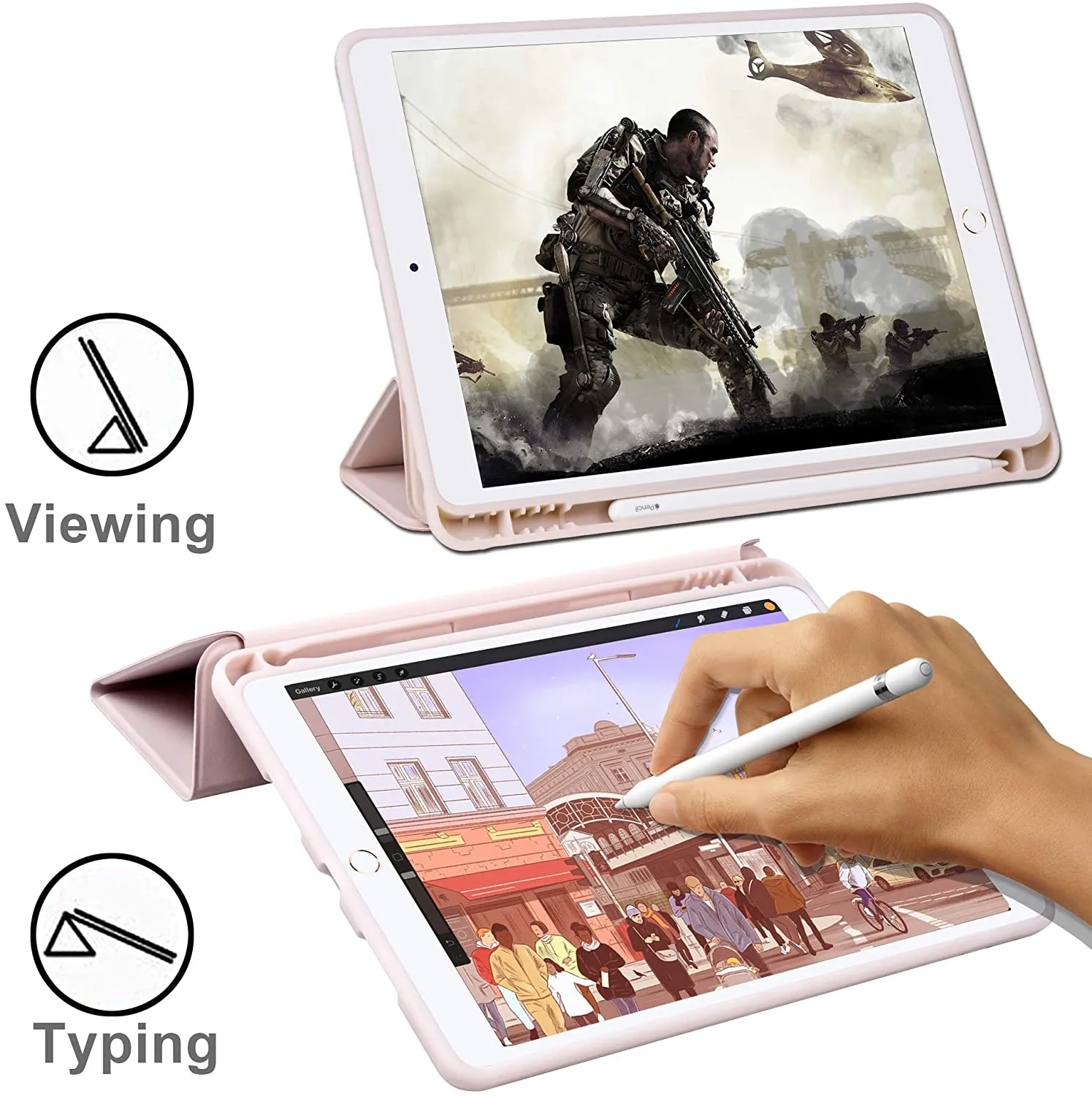 Arae for iPad 10.2 inch Case (7th Generation 2019) & (8th Generation 2020) Auto Wake/Sleep Feature Standing Cover