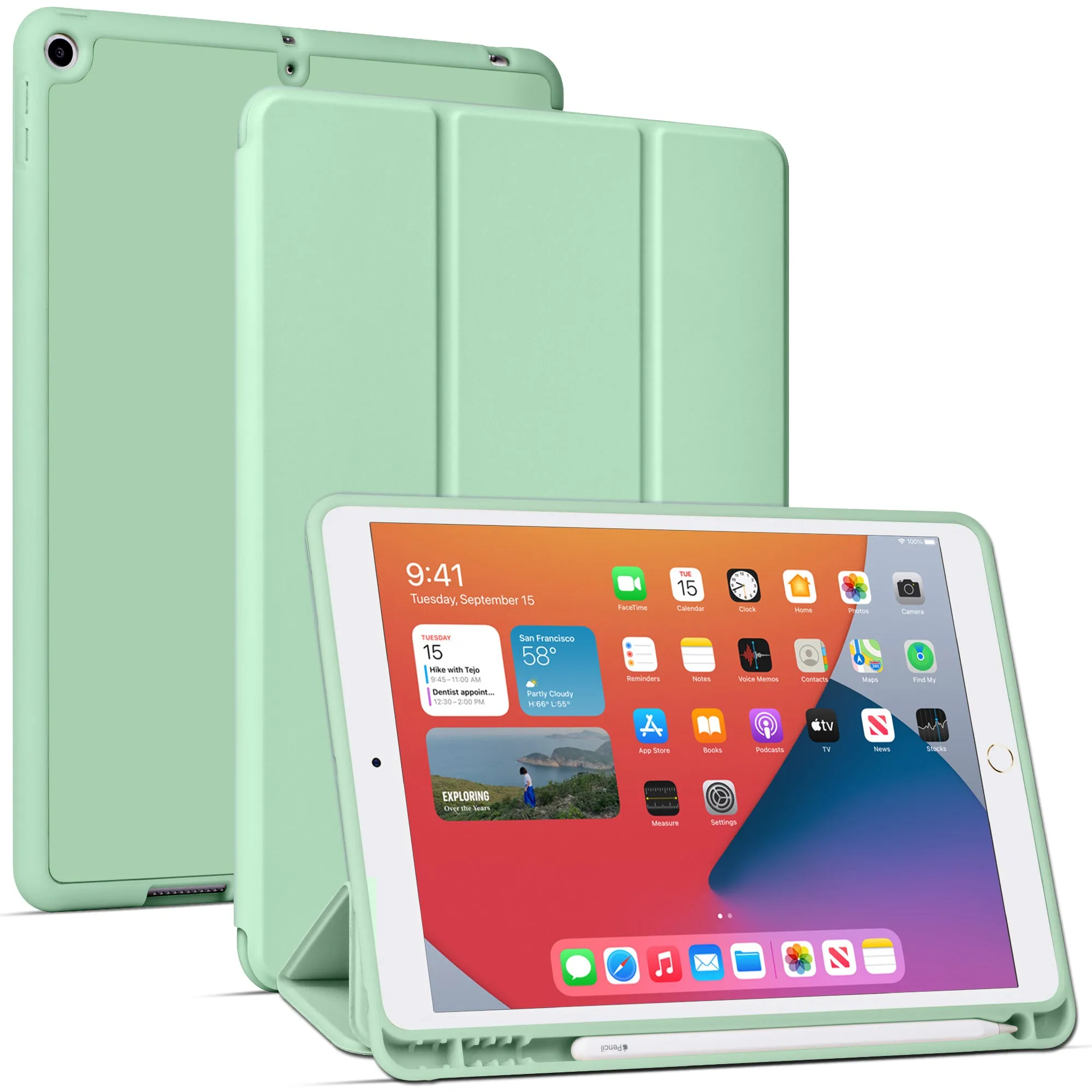 Arae for iPad 10.2 inch Case (7th Generation 2019) & (8th Generation 2020) Auto Wake/Sleep Feature Standing Cover