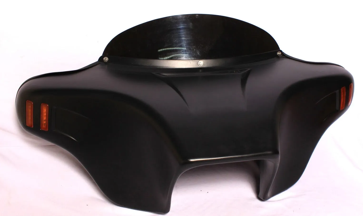 Batwing Fairing Windshield Primer Black 4 Honda VTX C R S T F 1800 1300 2001-2009 6x9" Amber lights Single Din