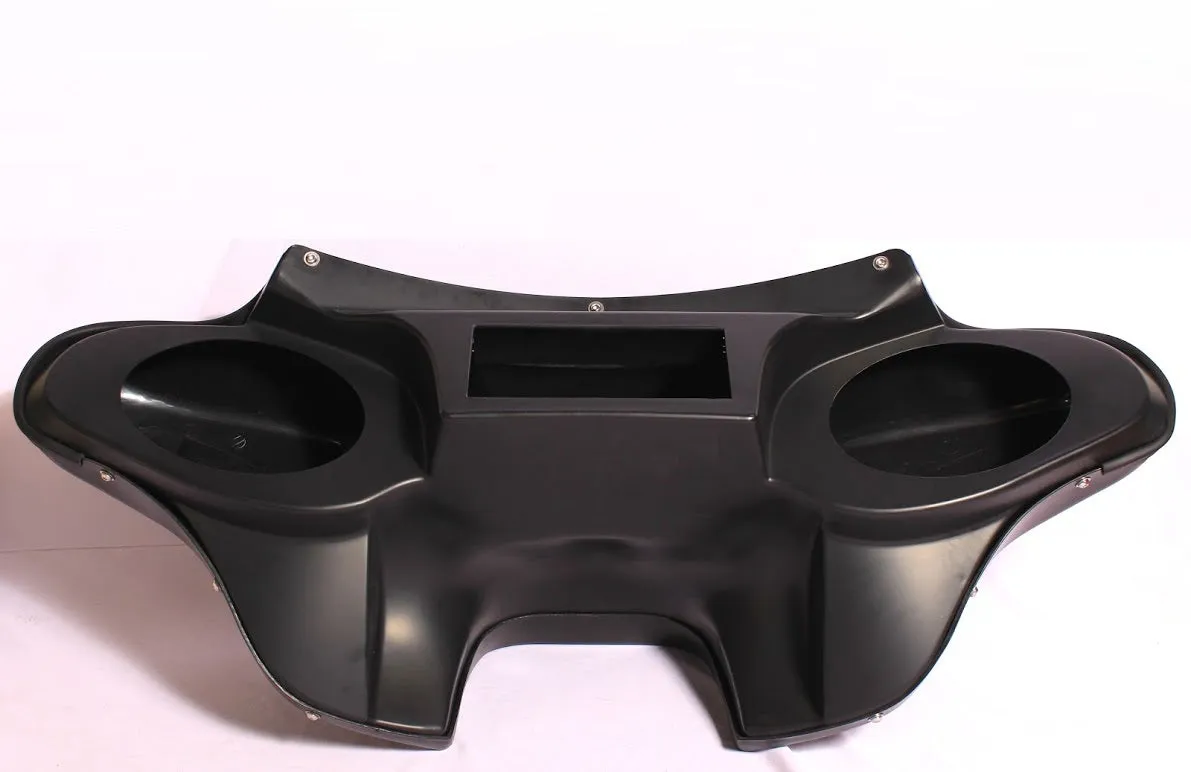 Batwing Fairing Windshield Primer Black 4 Honda VTX C R S T F 1800 1300 2001-2009 6x9" Amber lights Single Din