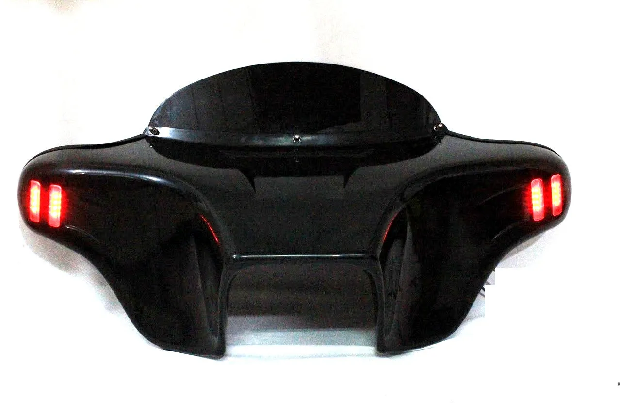 Batwing Fairing Windshield Suzuki Boulevard M50 05-09 ABS 6X9" Red Led Painted