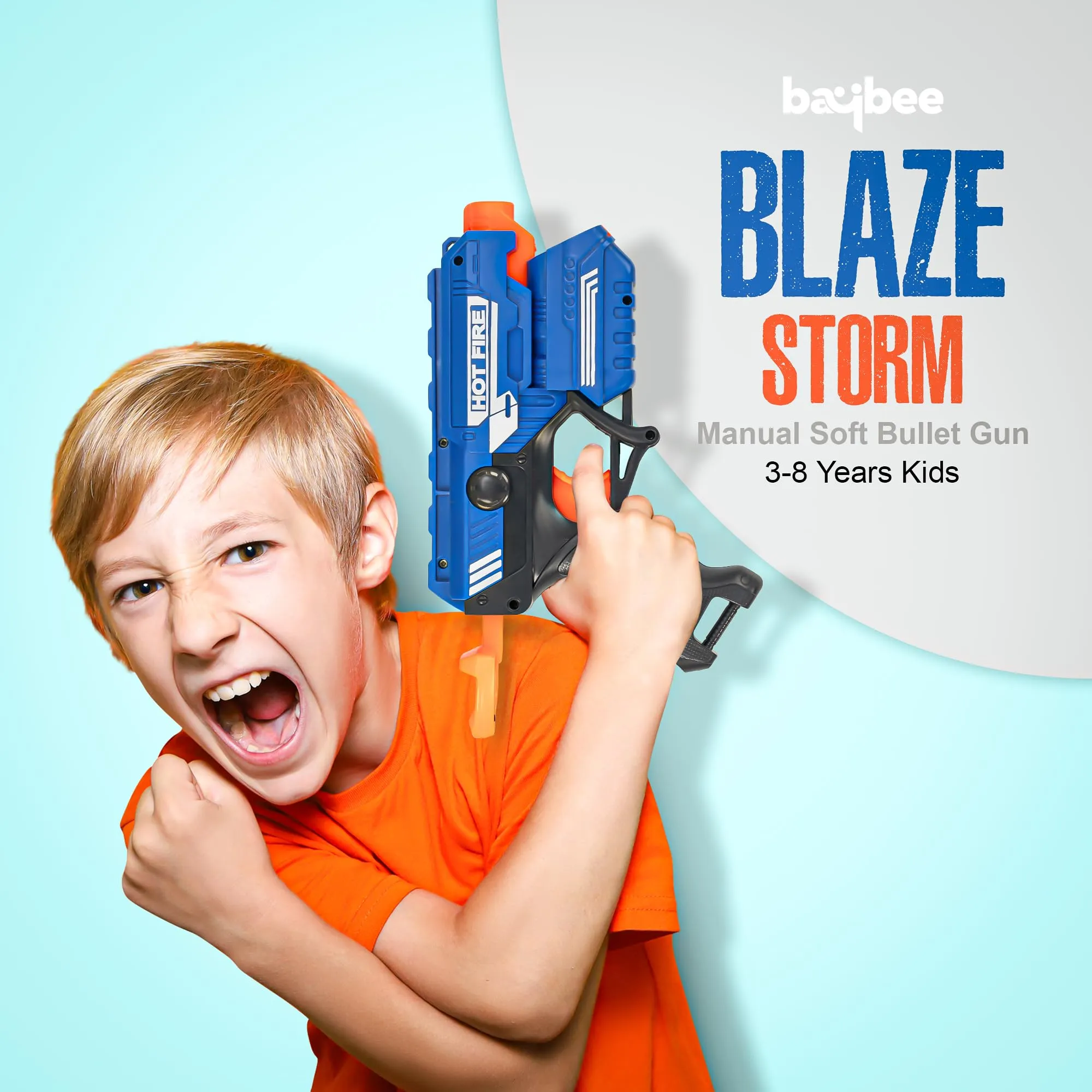 Baybee Funbee Musical Gun Toys for Kids, Toy Gun with Moving Gears, Music & Led Light |Battle Fight Game Toys for Kids |Fun Target Shooting Gun | Toy Guns for Kids Boys 2  Years (Foam Gun)