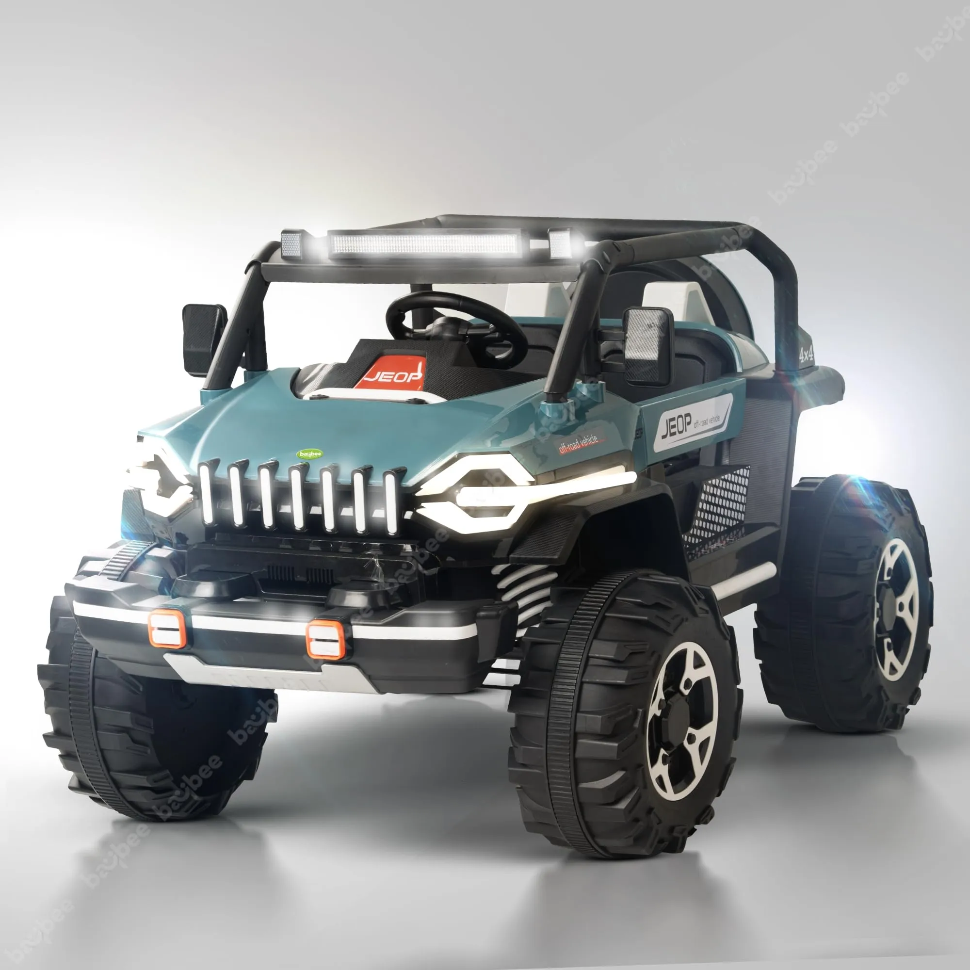 Baybee Furi Mini Rechargeable Battery Operated Jeep for Kids, with Bluetooth, Music & Light