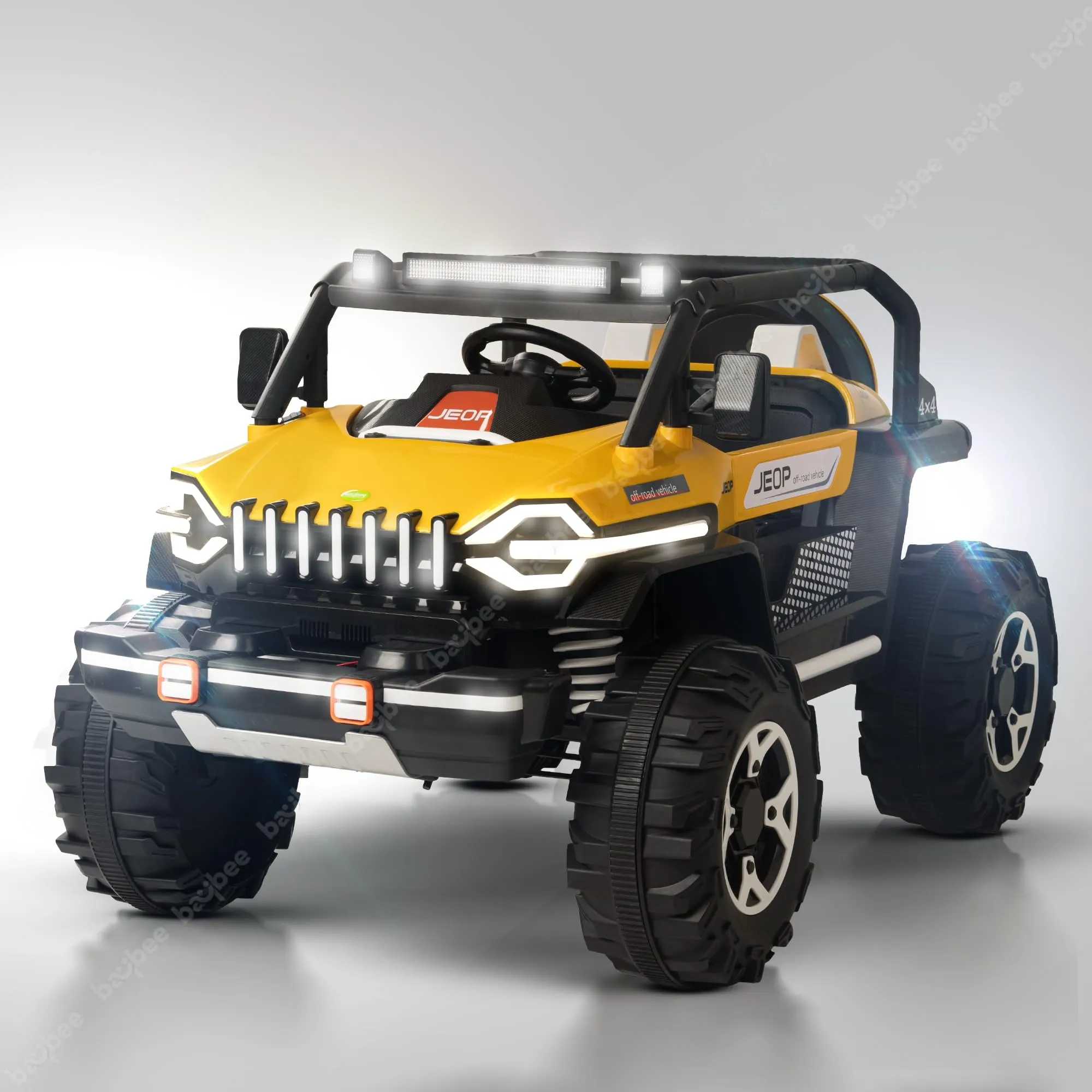 Baybee Furi Mini Rechargeable Battery Operated Jeep for Kids, with Bluetooth, Music & Light