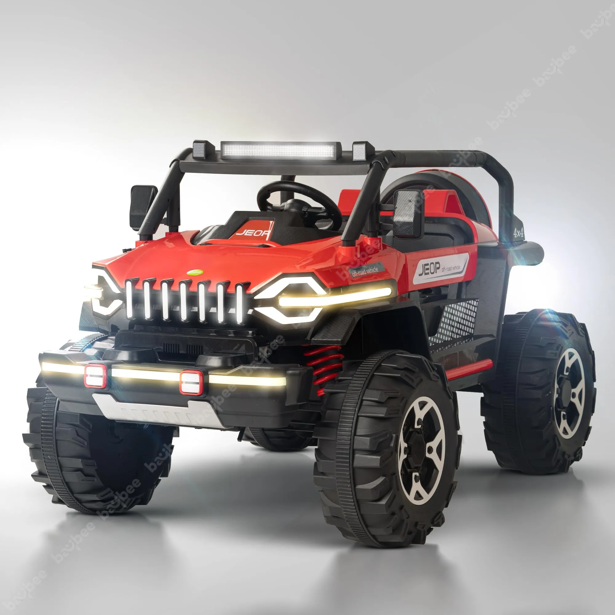 Baybee Furi Mini Rechargeable Battery Operated Jeep for Kids, with Bluetooth, Music & Light