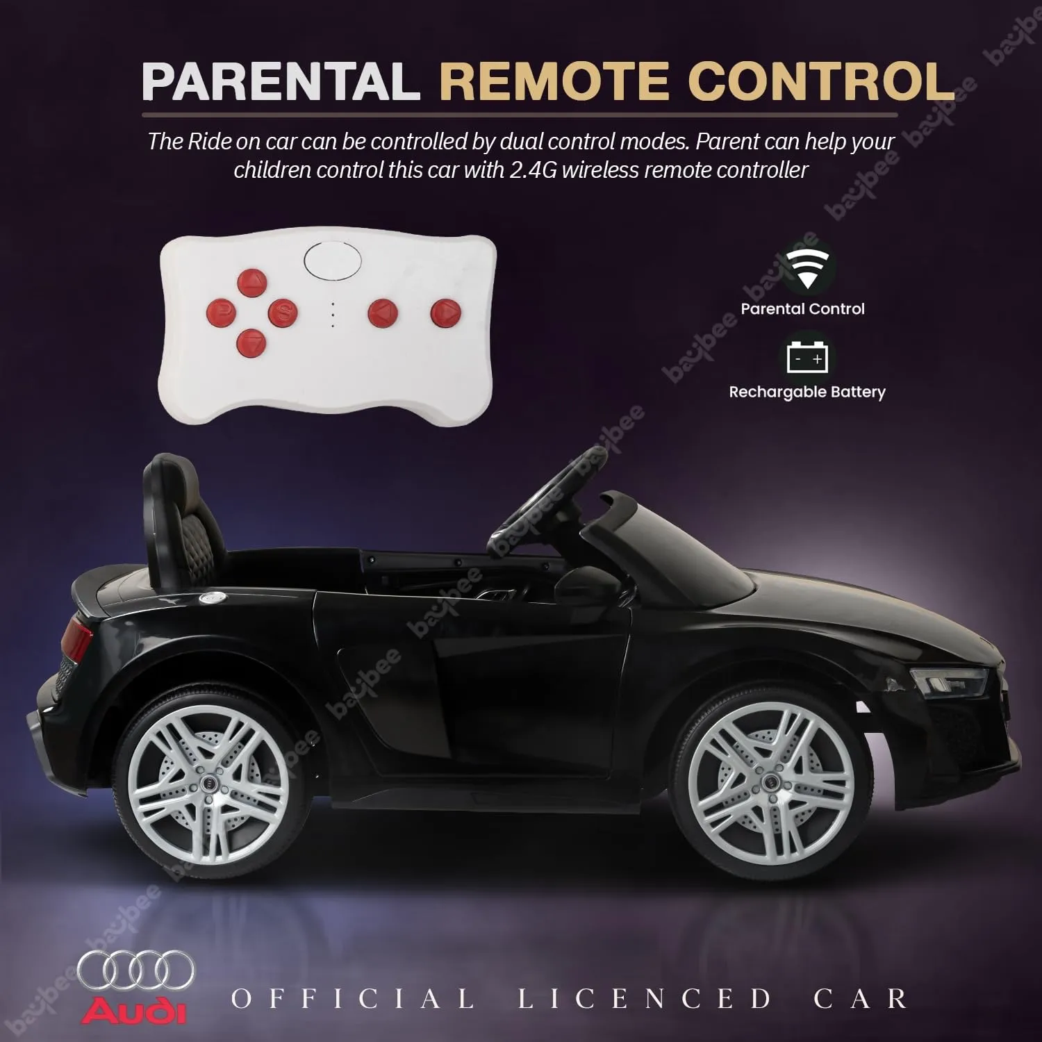 Baybee Official Licensed Audi R8 Battery Operated Electric Car with Light & Music