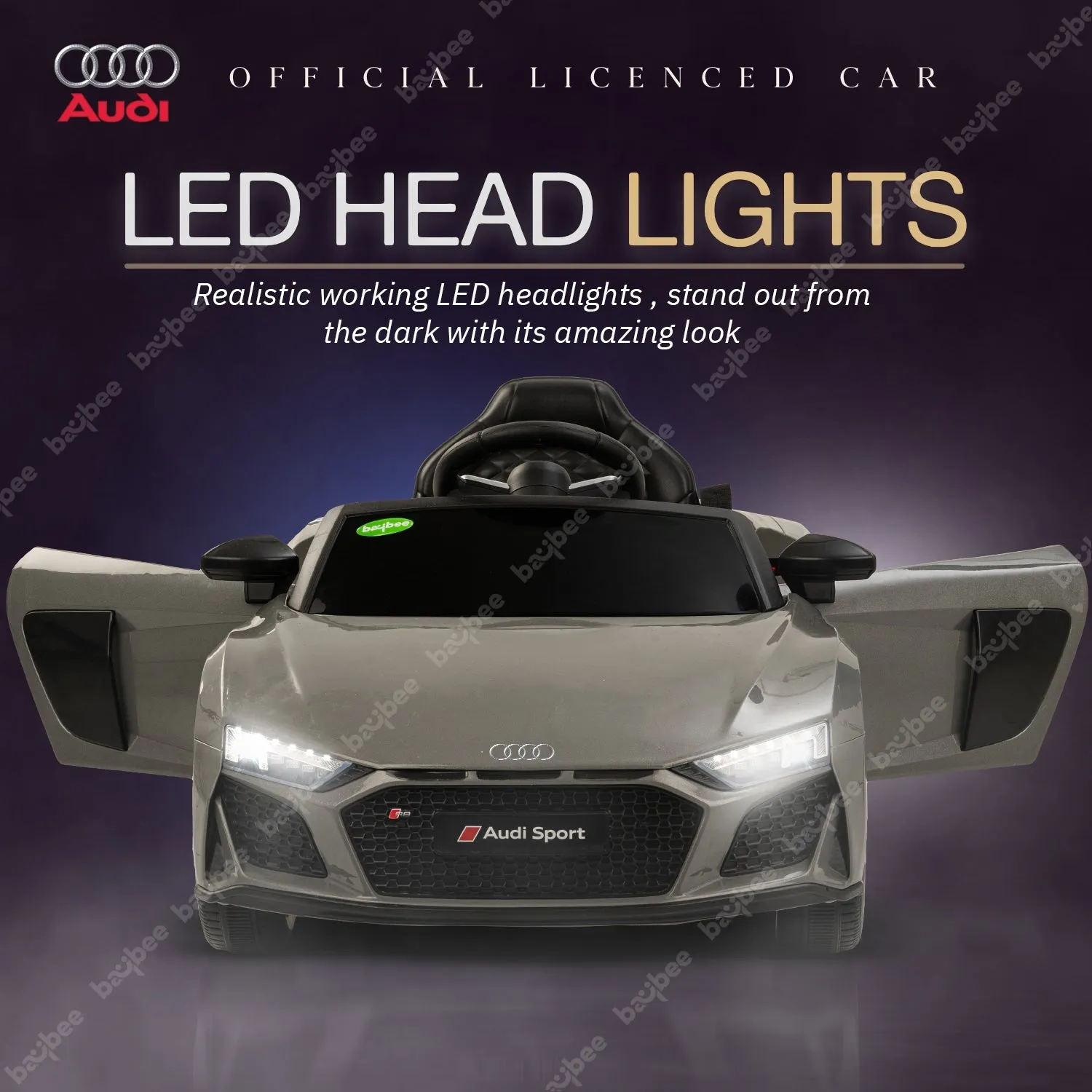 Baybee Official Licensed Audi R8 Battery Operated Electric Car with Light & Music