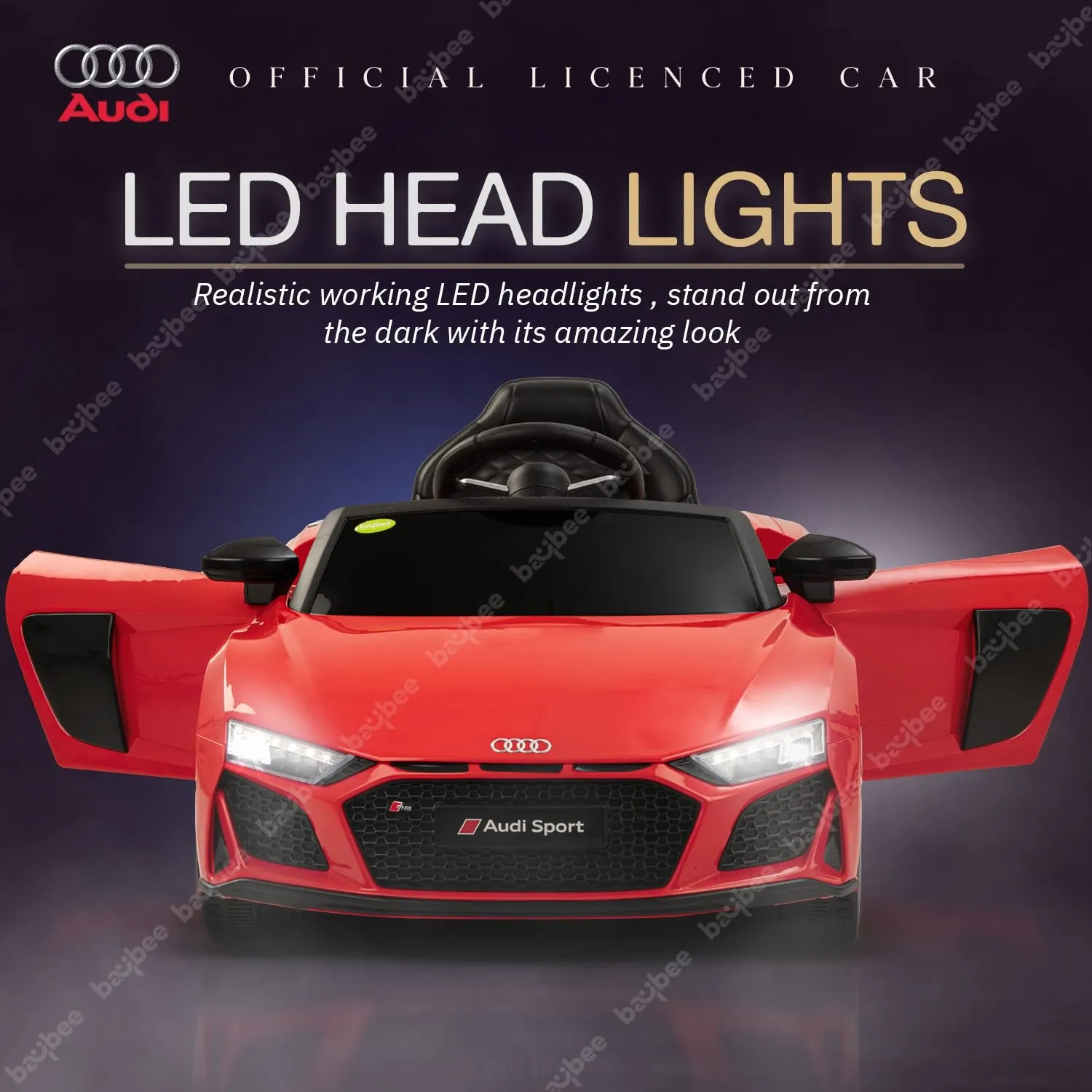 Baybee Official Licensed Audi R8 Battery Operated Electric Car with Light & Music