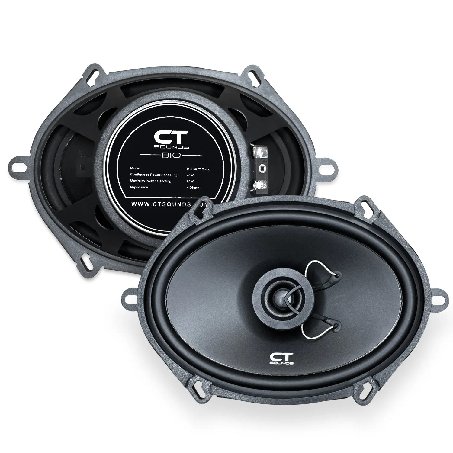 BIO-5X7-COX // 80 Watts RMS 5x7 Inch Car Coaxial Speakers, Pair