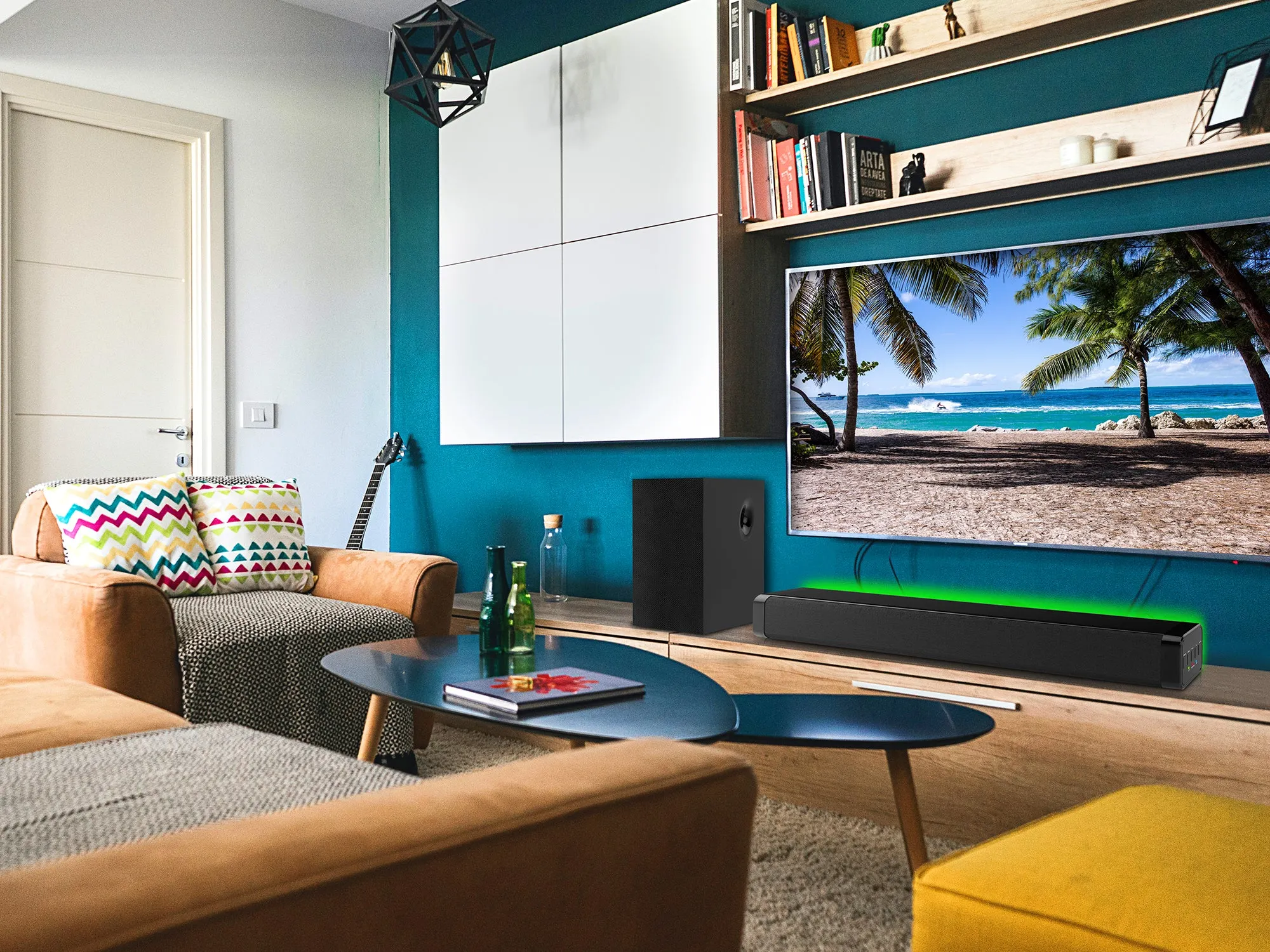 Bluetooth LED Color Changing Soundbar & Subwoofer Package