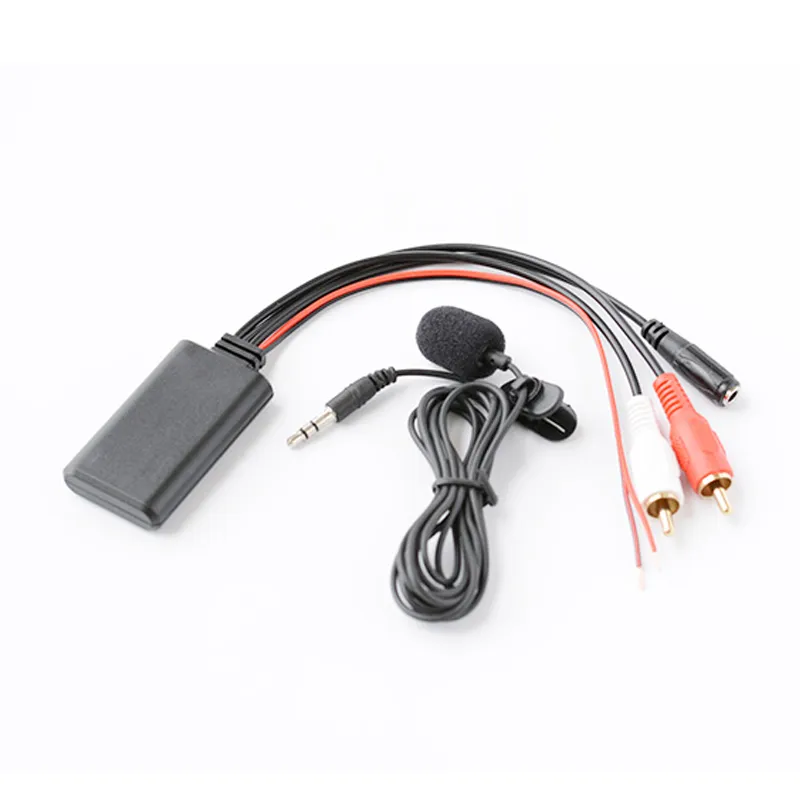 Car Universal 2 RCA Lotus Male Head Bluetooth AUX Music   MIC Bluetooth Phone Cable