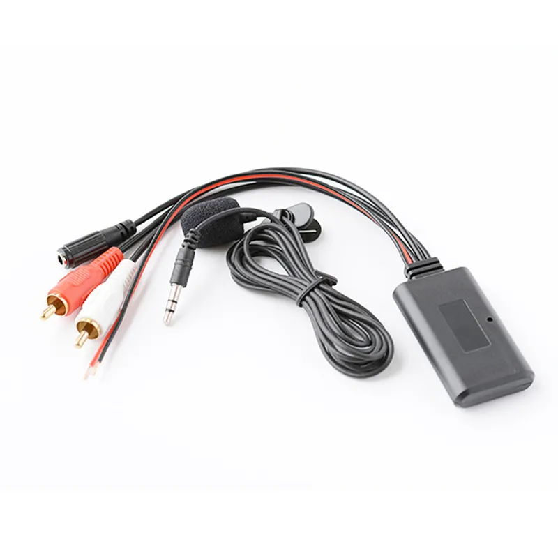 Car Universal 2 RCA Lotus Male Head Bluetooth AUX Music   MIC Bluetooth Phone Cable