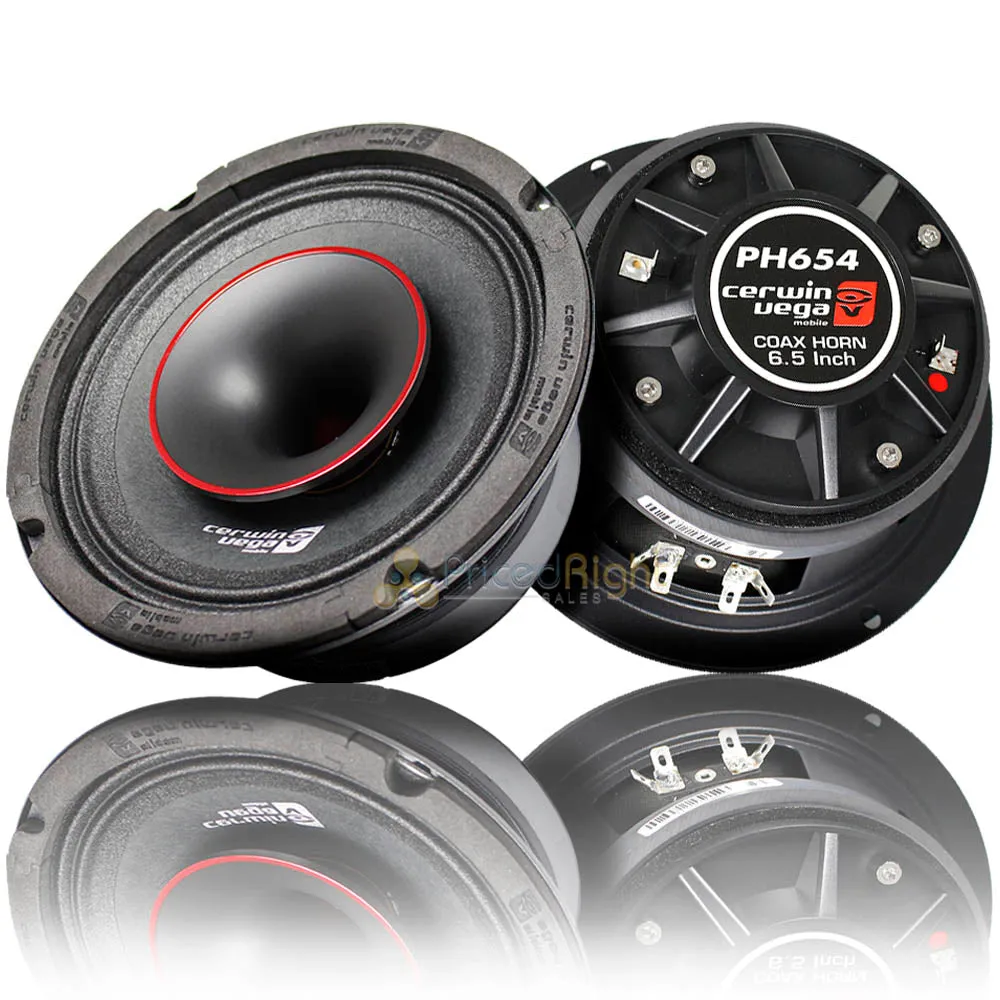 Cerwin Vega 6.5" Full Range Co-Ax Horn Speakers 4 Ohm 300 Watts Max PH654 Pair