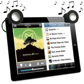 Compact 3.5mm Stereo Mini Clip Speaker for iPad, iPhone, Tablet & Laptop - White