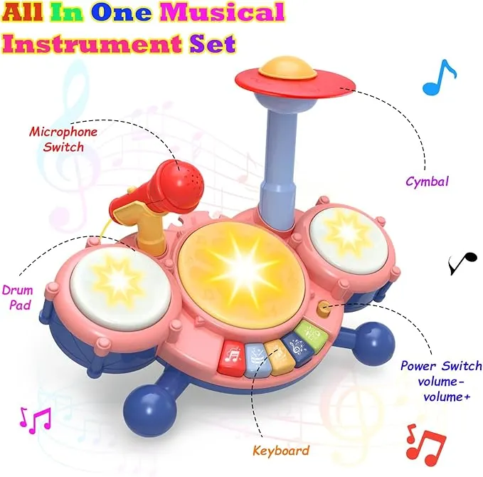 Contixo Musical Drum Toy Set for Babies, Learn Toy Age 2-8 Years