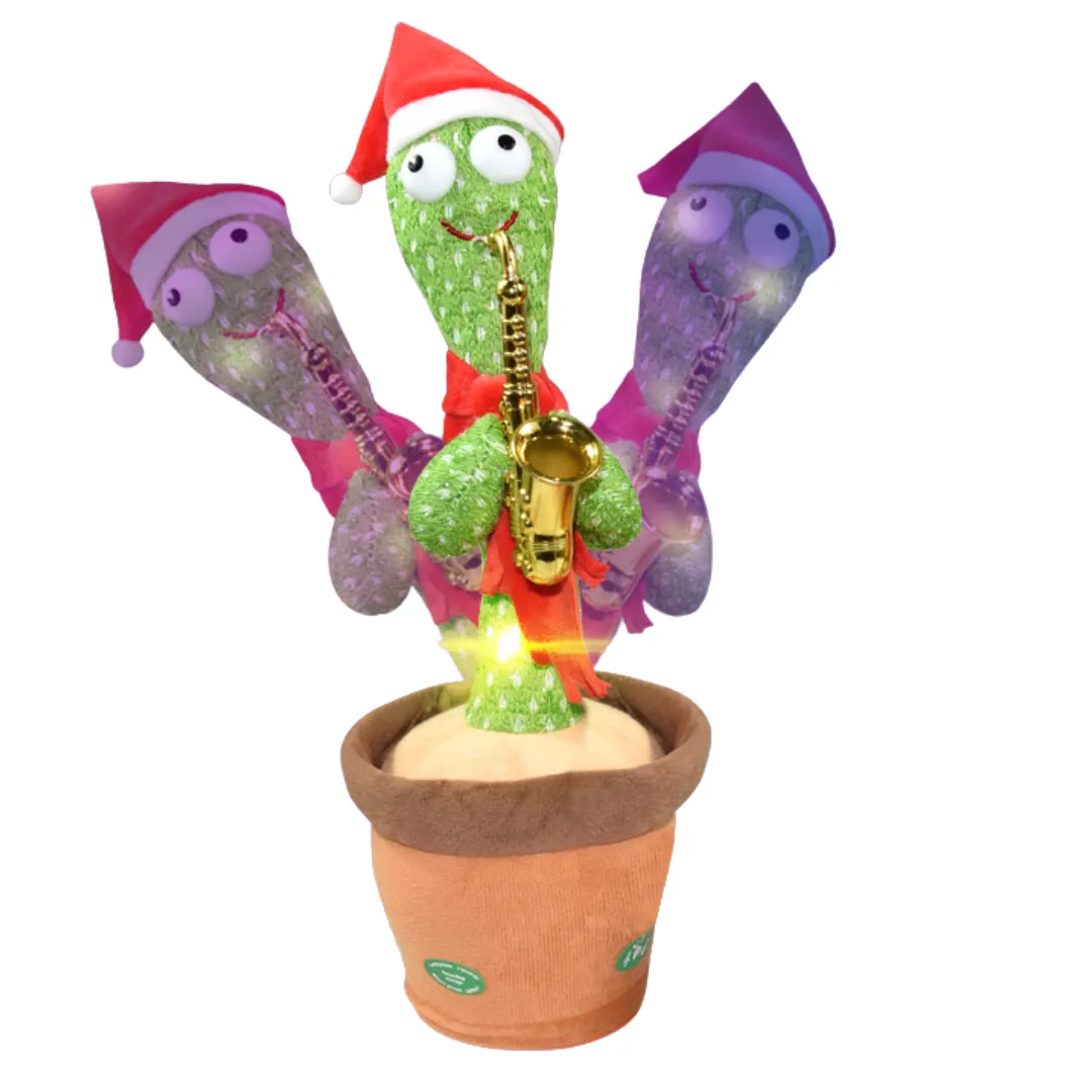 Crazy LED Dancing Repeating Christmas Cactus Saxophone