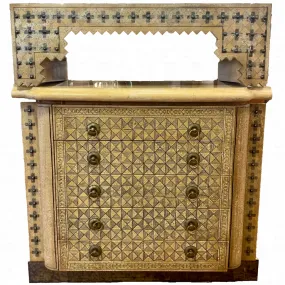 Custom Bar or 5 - Drawer Dresser With Overhead Light