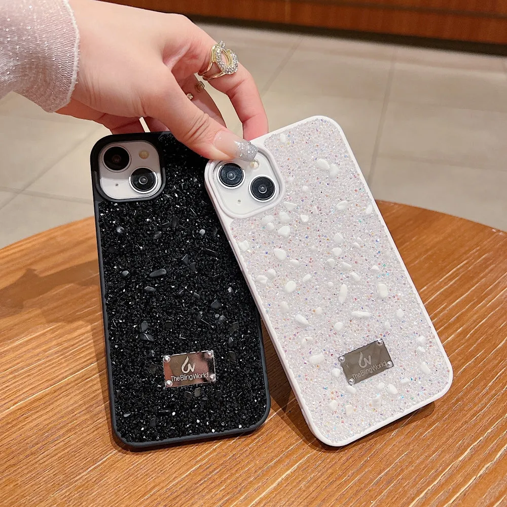 Diamond Studded Pattern Glittery Phone Case - iPhone 16 Plus