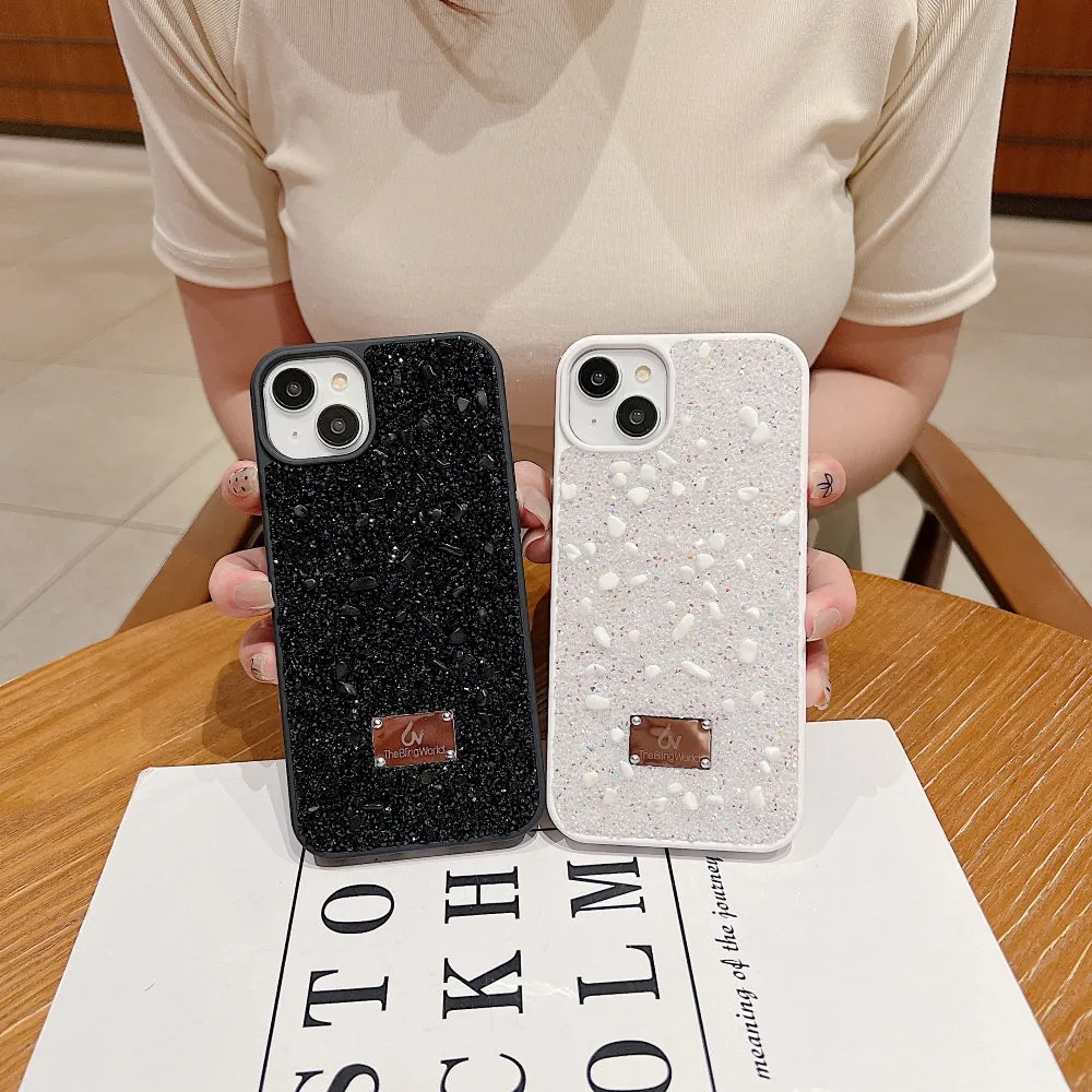 Diamond Studded Pattern Glittery Phone Case - iPhone 16 Plus