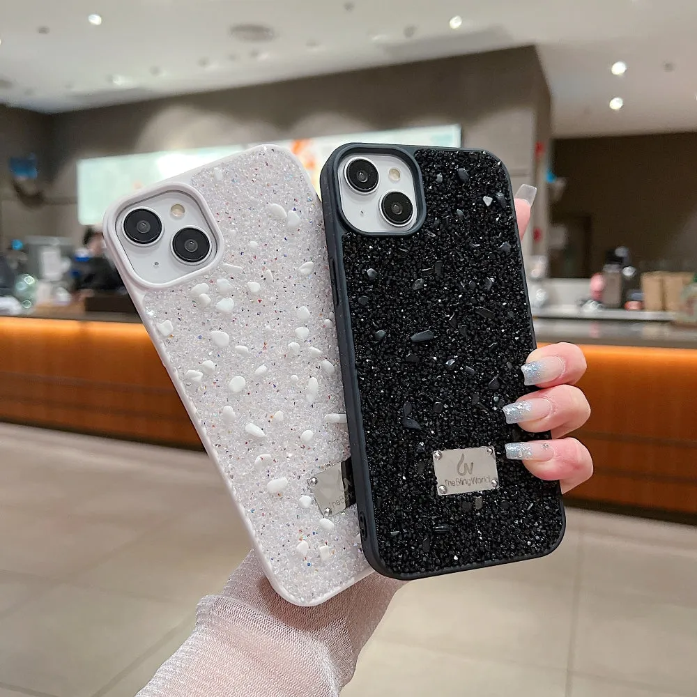 Diamond Studded Pattern Glittery Phone Case - iPhone 16 Plus