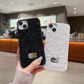 Diamond Studded Pattern Glittery Phone Case - iPhone 16 Plus