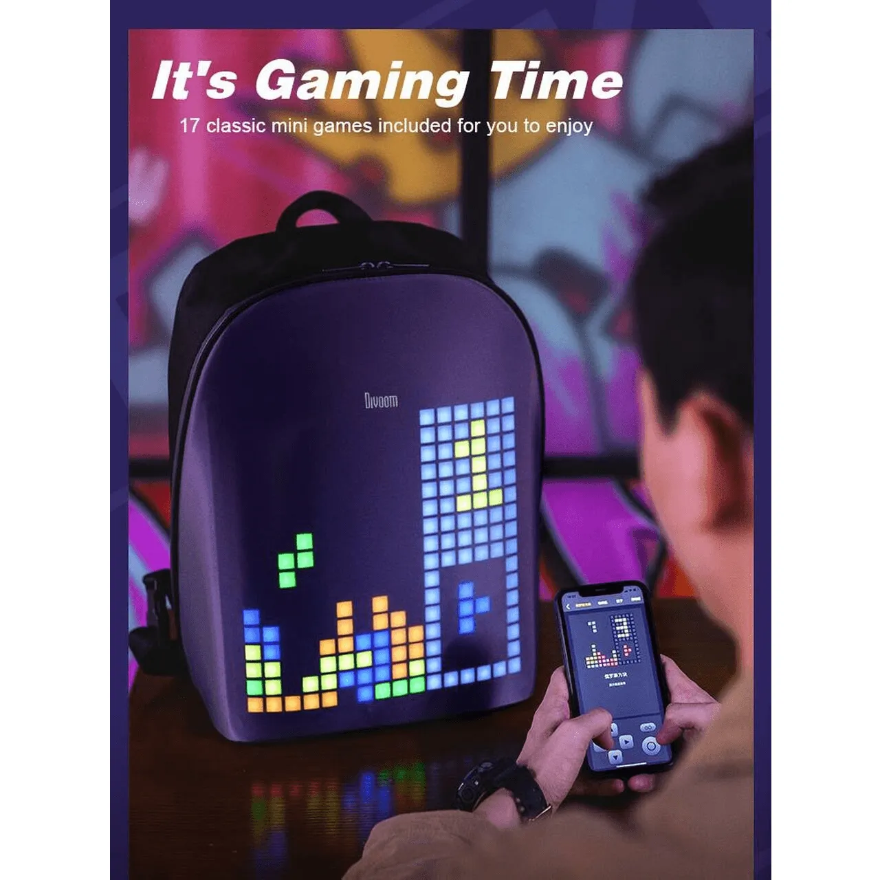 Divoom Pixoo Pixel Display Panel Backpack Bag