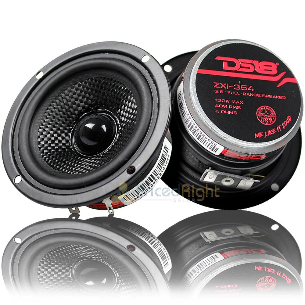 DS18 Elite 3.5" Full Range Coaxial Speakers 120 Watts Max 4 Ohm ZXI-354 Pair