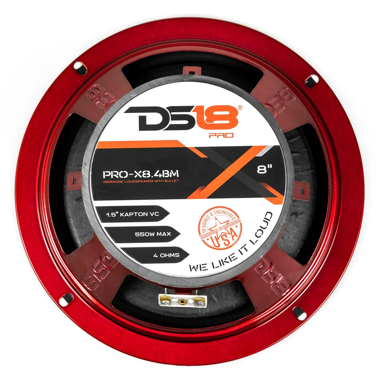 DS18 PRO-X8.4BM 8" Bullet Speaker 550W 4 ohm Loudspeaker Midrange Car Audio