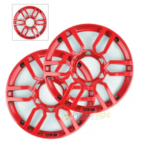 Ds18 Universal 10" Inch Plastic Speaker Grill Cover Red Set of 2 Pro Grill10