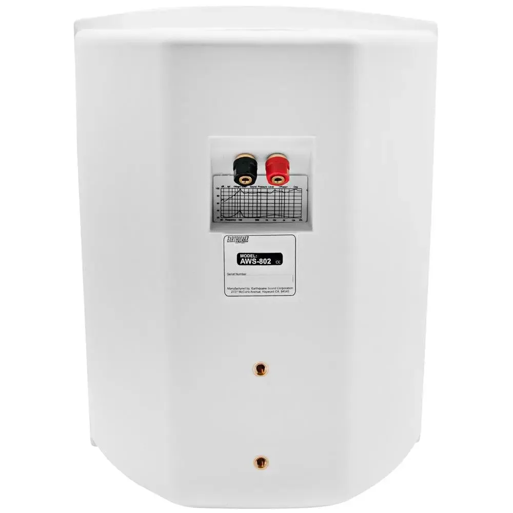 Earthquake Sound AWS-802W White 200 Watts 8 Ohm Indoor/Outdoor Speaker