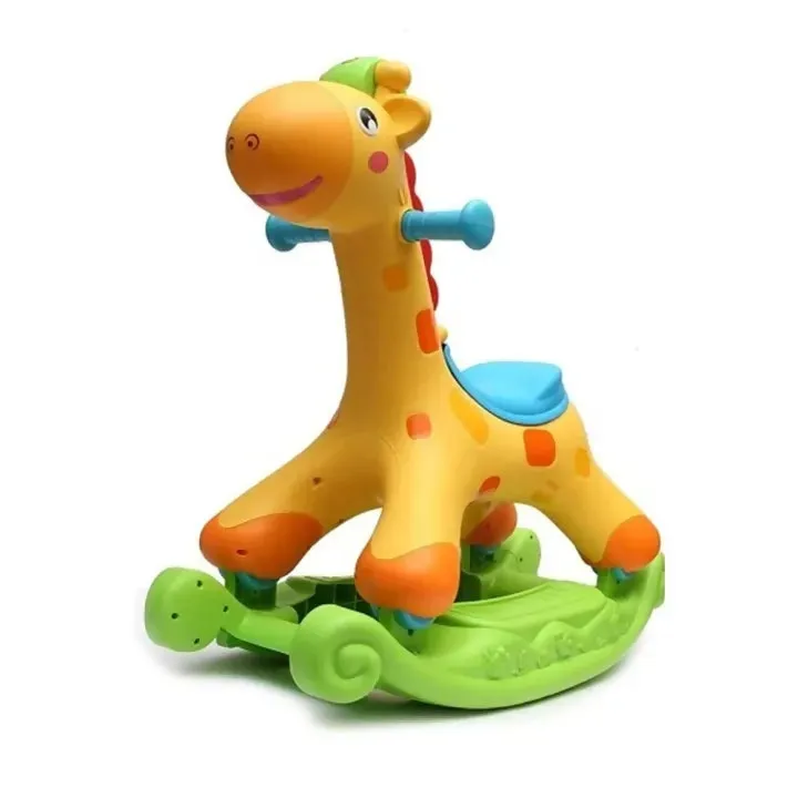 Evergreen - Learning Fun Rocking And Riding Giraffe With Lights And Music - 2 In 1 Function For Kids Toddler Activity Toy