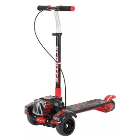 Fire Large Foldable Kick Scooter With Light & Music - Red