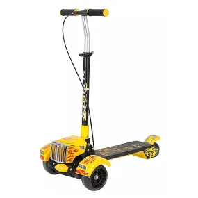Fire Large Foldable Kick Scooter With Light & Music - Yellow