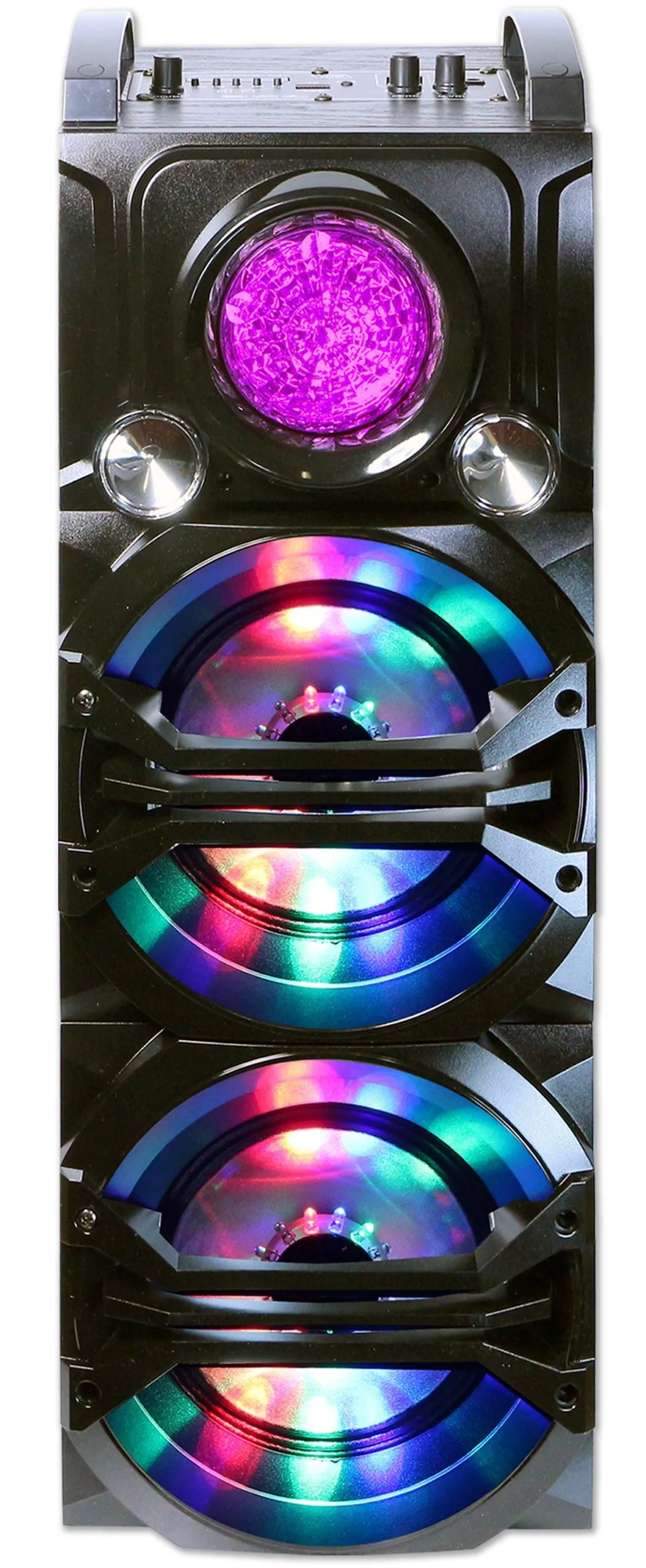 Fully Amplified Portable Bluetooth Speaker with Dual 6.5" Speakers & LED, 1300W