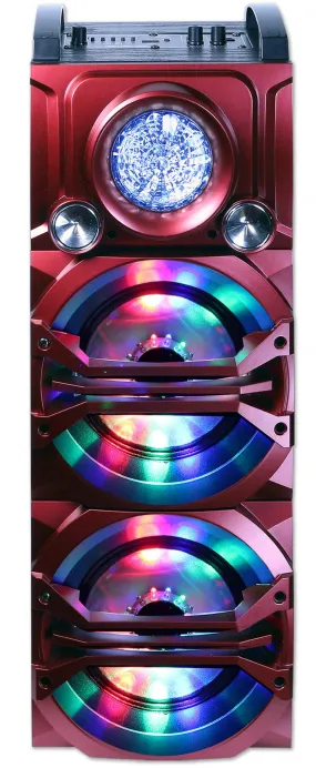 Fully Amplified Portable Bluetooth Speaker with Dual 6.5" Speakers & LED, 1300W