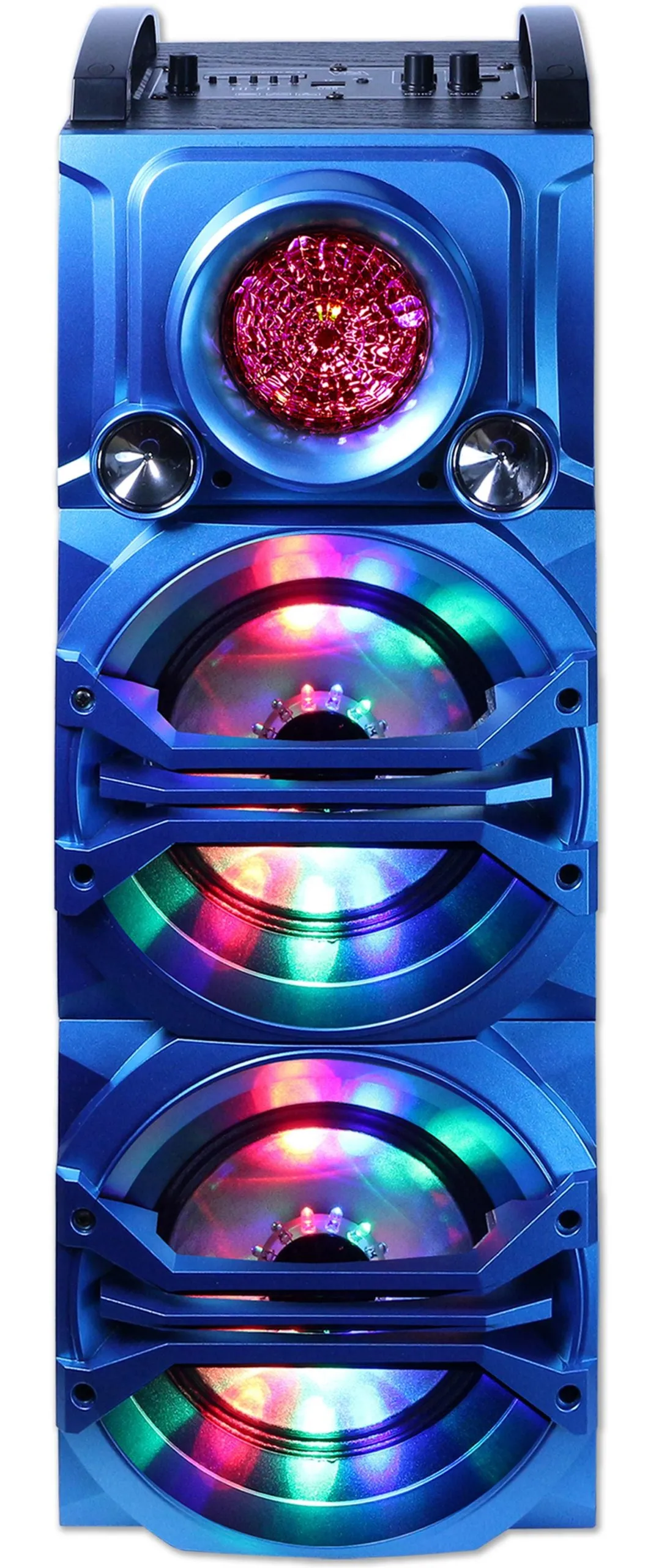 Fully Amplified Portable Bluetooth Speaker with Dual 6.5" Speakers & LED, 1300W