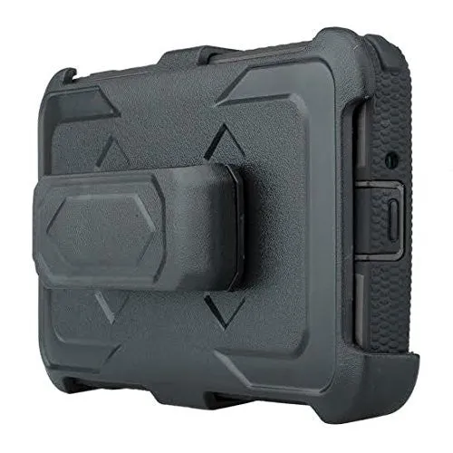 Galaxy On5 Case, 3-in-1 Shockproof Armor [Built in Screen Protector] Heavy Duty Holster Shell Combo Case for Samsung Galaxy On5 - Black