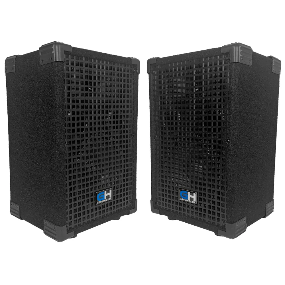 GH6L - Pair of Passive 6 Inch 2-Way PA/DJ Loudspeaker Cabinets - 400 Watt each Full Range PA/DJ Band Live Sound Speaker